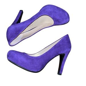 Franco Sarto Clairo size 8 suede purple pumps heels spring Easter stilettos shoe